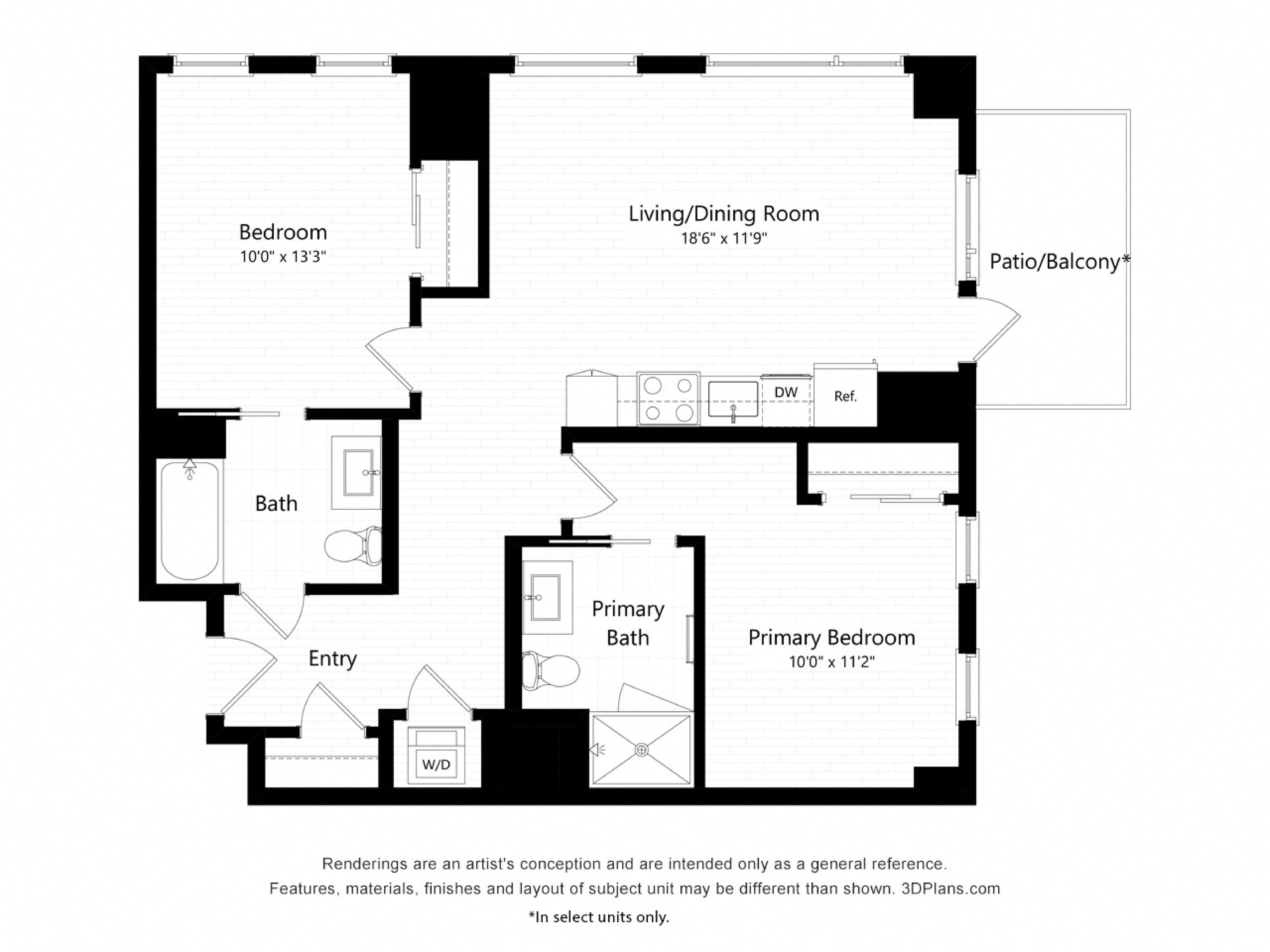 C8 -Two Bedroom floor plan